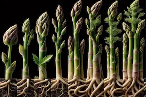 Asparagus growing stages