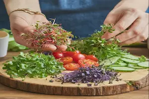 How to make microgreen salads